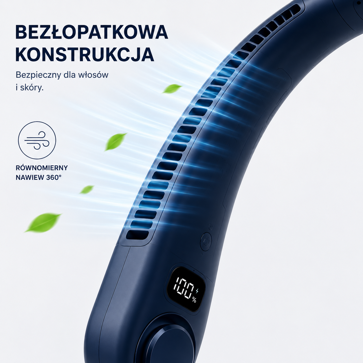 WENTYLATOR CHŁODZĄCY NA SZYJĘ – BEZŁOPATKOWY