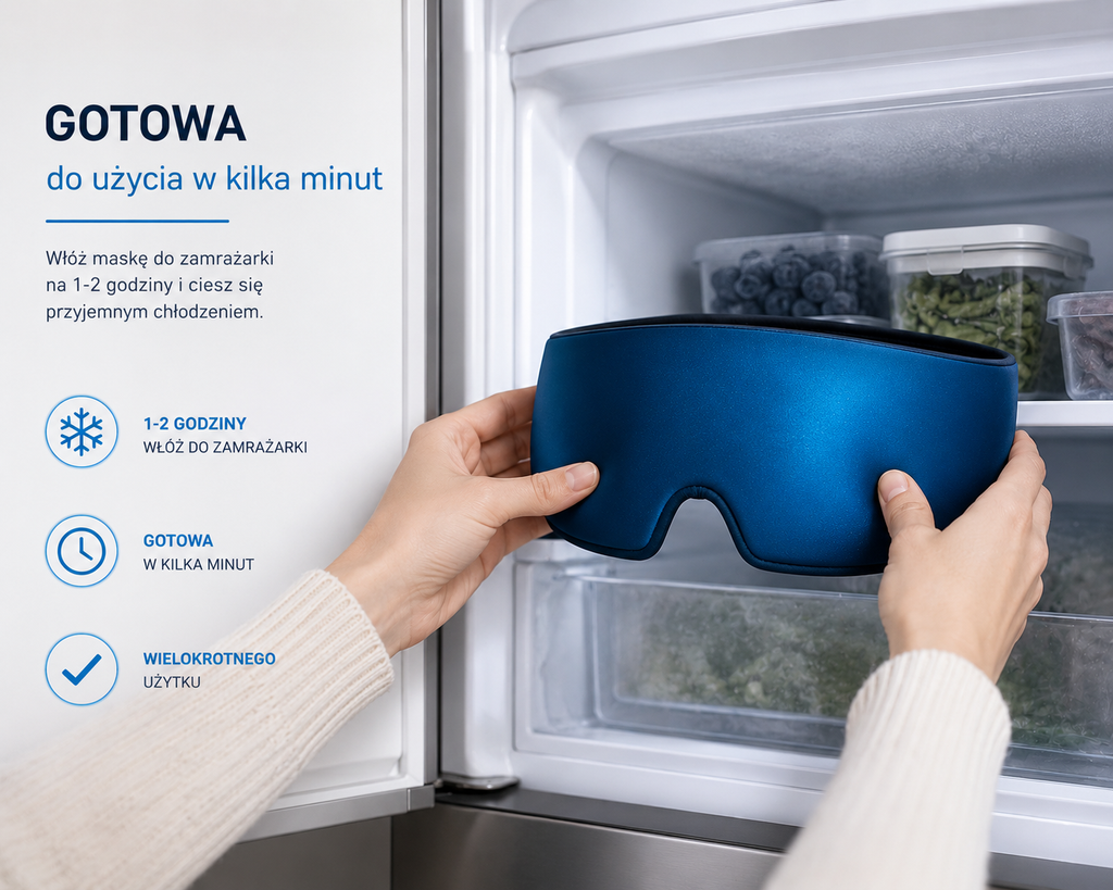 CHŁODZĄCA MASKA RELAKSACYJNA NA BÓL GŁOWY 360°
